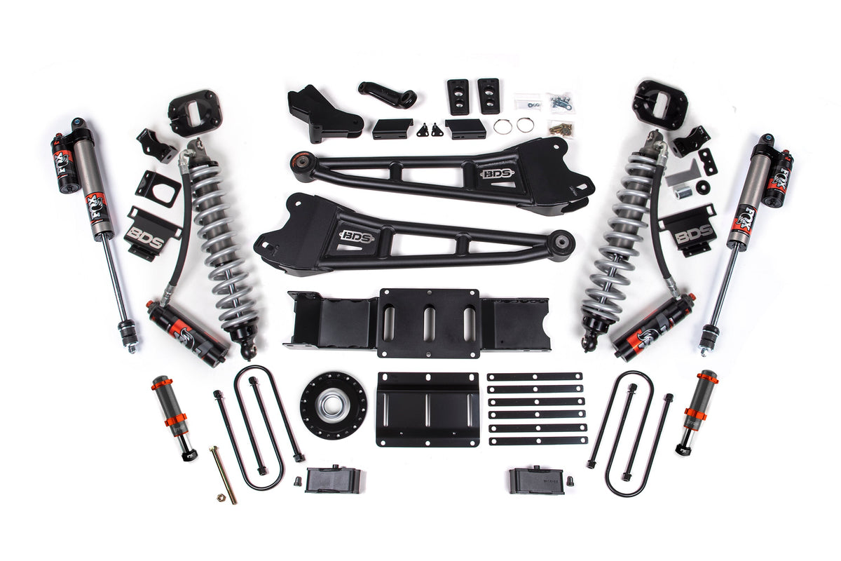 BDS Suspension 25-26 Ram 3500 (Diesel) 4 Inch Radius Arm Suspension Lift Kit W/ Indexing Ring, 2 Inch Rear Lift, Block W/ Overload - Fox 2.5 PES C/O and Fox 2.0 IFP Bump Stop, Fox 2.5 PES Shocks BDS Suspension (BDS2168PESB)