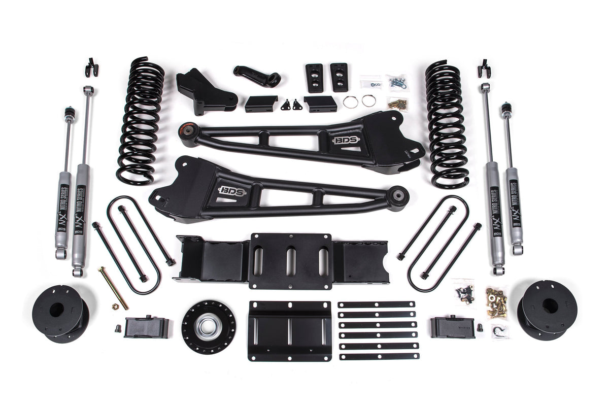 BDS Suspension 25-26 Ram 3500 (Diesel) 4 Inch Radius Arm Suspension Lift Kit W/ Indexing Ring, 3 Inch Rear Lift, Block W/ OE Air Assist - NX2 Shocks BDS Suspension (BDS2169H)