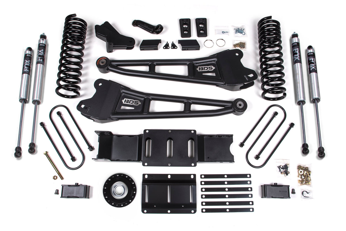 BDS Suspension 25-26 Ram 3500 (Gas) 4 Inch Radius Arm Suspension Lift Kit W/ Indexing Ring, 2 Inch Rear Lift w/o Overload, Block - Fox 2.0 IFP PS Shocks BDS Suspension (BDS2172FS)