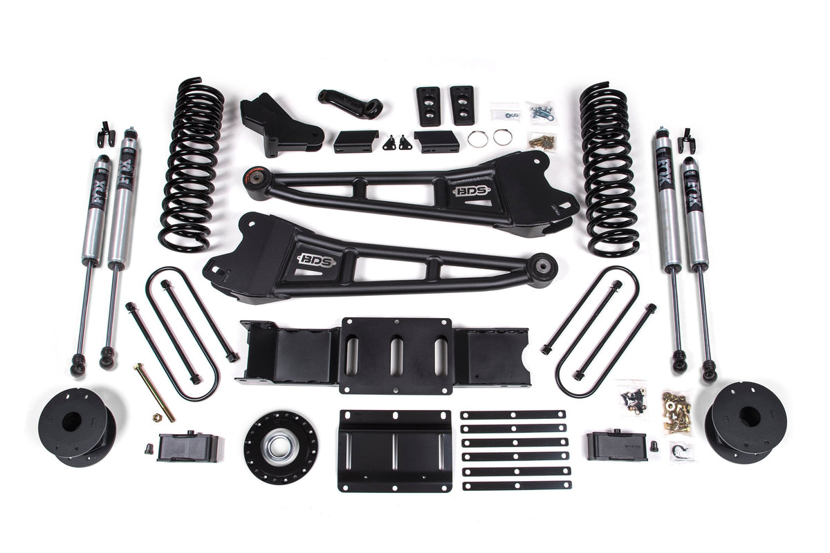 BDS Suspension 25-26 Ram 3500 (Gas) 4 Inch Radius Arm Suspension Lift Kit W/ Indexing Ring, 3 Inch Rear Lift, OE Air Bag - Fox 2.0 IFP PS Shocks BDS Suspension (BDS2174FS)