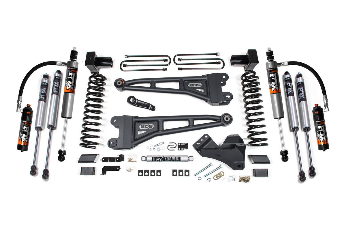 BDS Suspension 5 Inch Lift Kit w/ Radius Arm Ford F250/F350 Super Duty 23-24 4WD Diesel 5 Inch Block with 2 Leaf Main Fox 2.5 Performance Elite (BDS2242FPE)