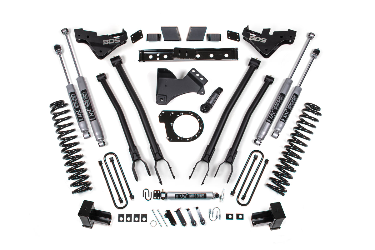 BDS Suspension 23-26 Ford F-250/F-350 Super Duty 4WD 7 Inch 4-Link Suspension Lift Kit, 5 Inch Rear, Block, Diesel - NX2 Nitro Series Shocks BDS Suspension (BDS2252H)