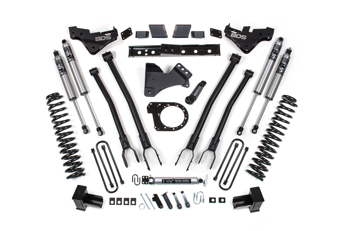 BDS Suspension 23-26 Ford F-250/F-350 Super Duty 4WD 7 Inch 4-Link Suspension Lift Kit, 6 Inch Rear, Leaf Spring, Diesel - Fox 2.5 Performance Series Shocks BDS Suspension (BDS2253FPS)