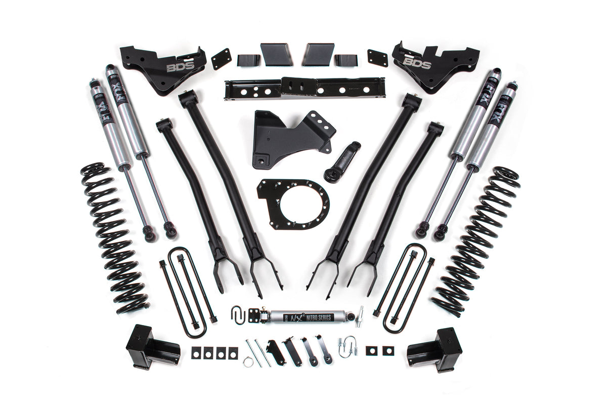 BDS Suspension 23-26 Ford F-250/F-350 Super Duty 4WD 7 Inch 4-Link Suspension Lift Kit, 6 Inch Rear, Leaf Spring, Diesel - Fox 2.0 Performance Series Shocks BDS Suspension (BDS2253FS)