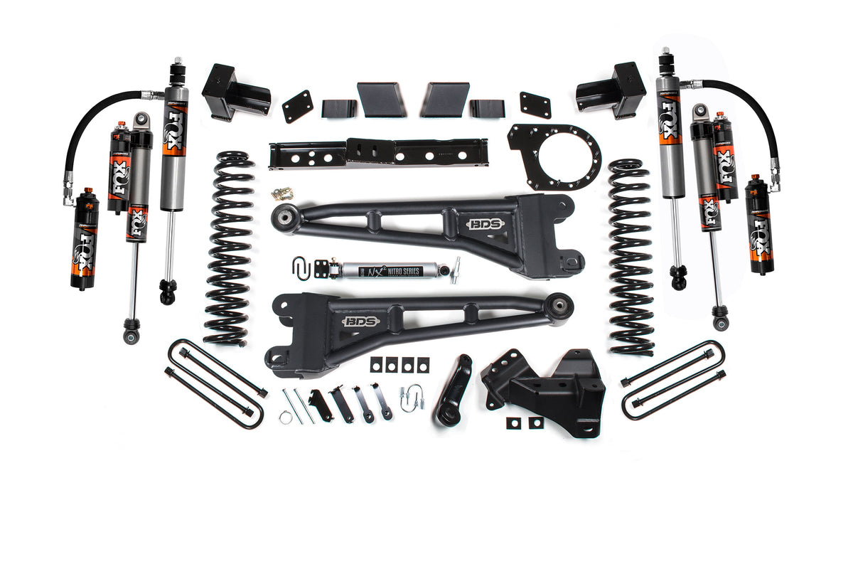 BDS Suspension 23-26 Ford F-250/F-350 SRW 4WD 7 Inch Radius Arm Suspension Lift Kit, 6 Inch Rear, Leaf Spring, Diesel - Fox 2.5 Performance Elite Series C/O Front, Fox 2.5 Performance Elite Series Shocks Rear BDS Suspension (BDS2259FPE)