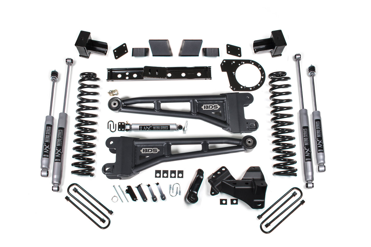 BDS Suspension 23-26 Ford F-350 DRW 4WD 7 Inch Radius Arm Suspension Lift Kit, 5 Inch Rear, Block, Diesel - Fox 2.5 Performance Elite Series Shocks Front and Rear BDS Suspension (BDS2260FPE)