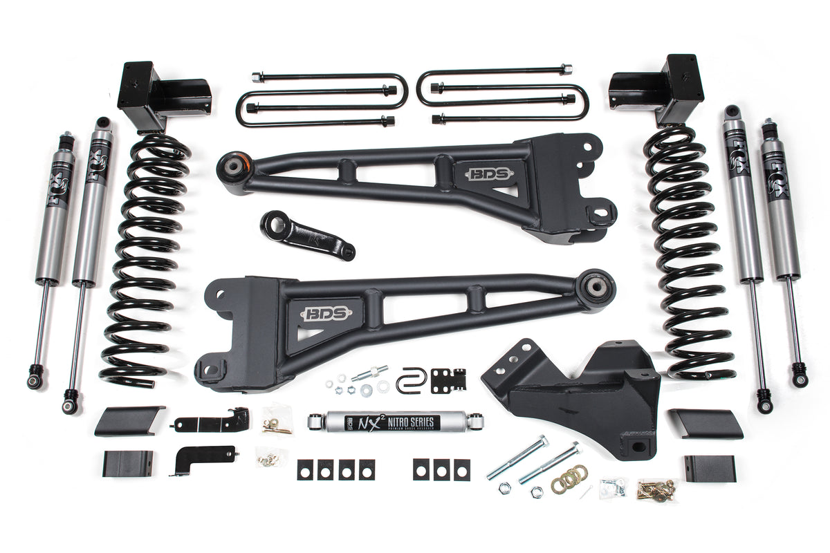 BDS Suspension 23-26 Ford F-350 DRW 4WD 5 Inch Radius Arm Suspension Lift Kit, 3 Inch Rear, Block, Diesel - Fox 2.5 IFP Performance Series Front and Rear Shocks BDS Suspension (BDS2261PS)