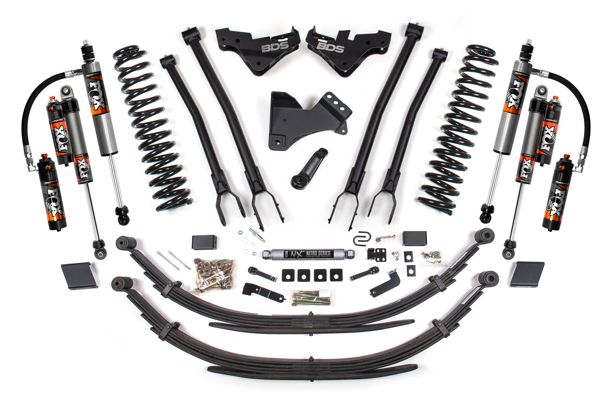 BDS Suspension 23-26 Ford F-250/F-350 4WD 5 Inch 4-Link Suspension Lift Kit, 3 Inch Rear, Block (W/O Overload), Diesel - Fox 2.5 Performance Elite Series Shocks Front and Rear BDS Suspension (BDS2264FPE)
