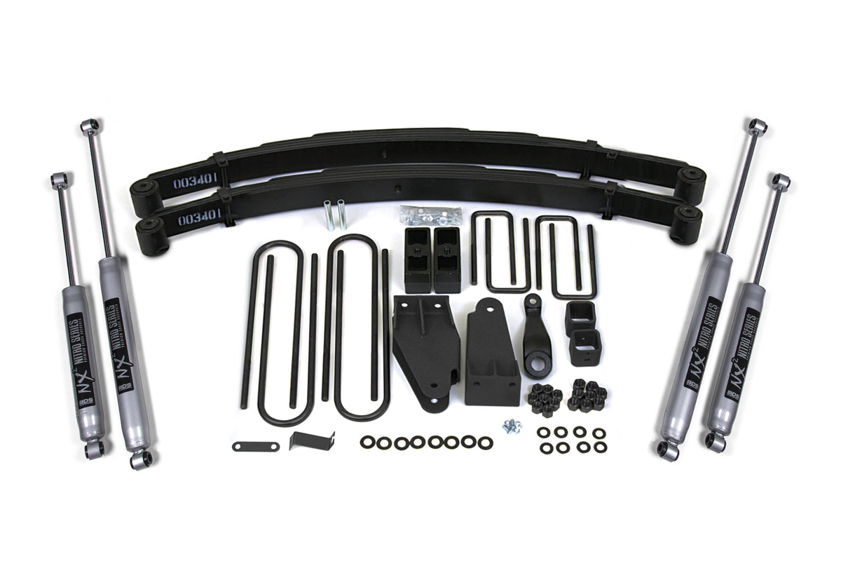 BDS Suspension 4 Inch Lift Kit Ford F250 TTB 87-96 4WD NX2 Nitro Shocks (BDS306H)