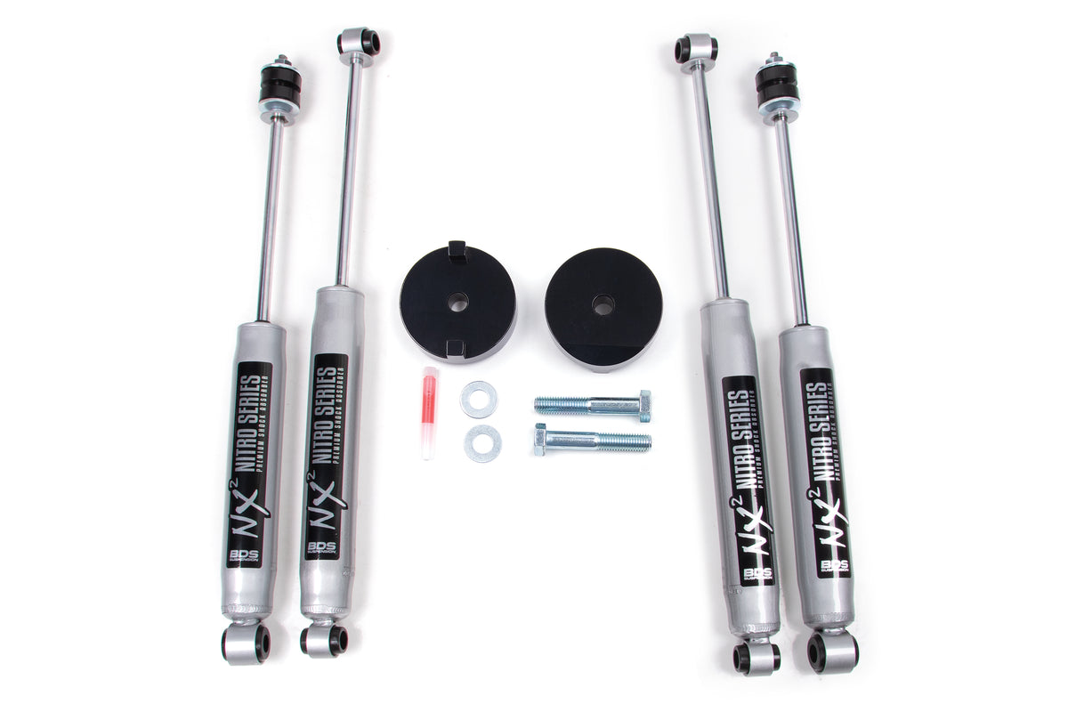 BDS Suspension 2 Inch Leveling Kit Coil Spacer Ford F250/F350 Super Duty 05-16 4WD With Fox 2.0 Performance Shocks (BDS326FS)