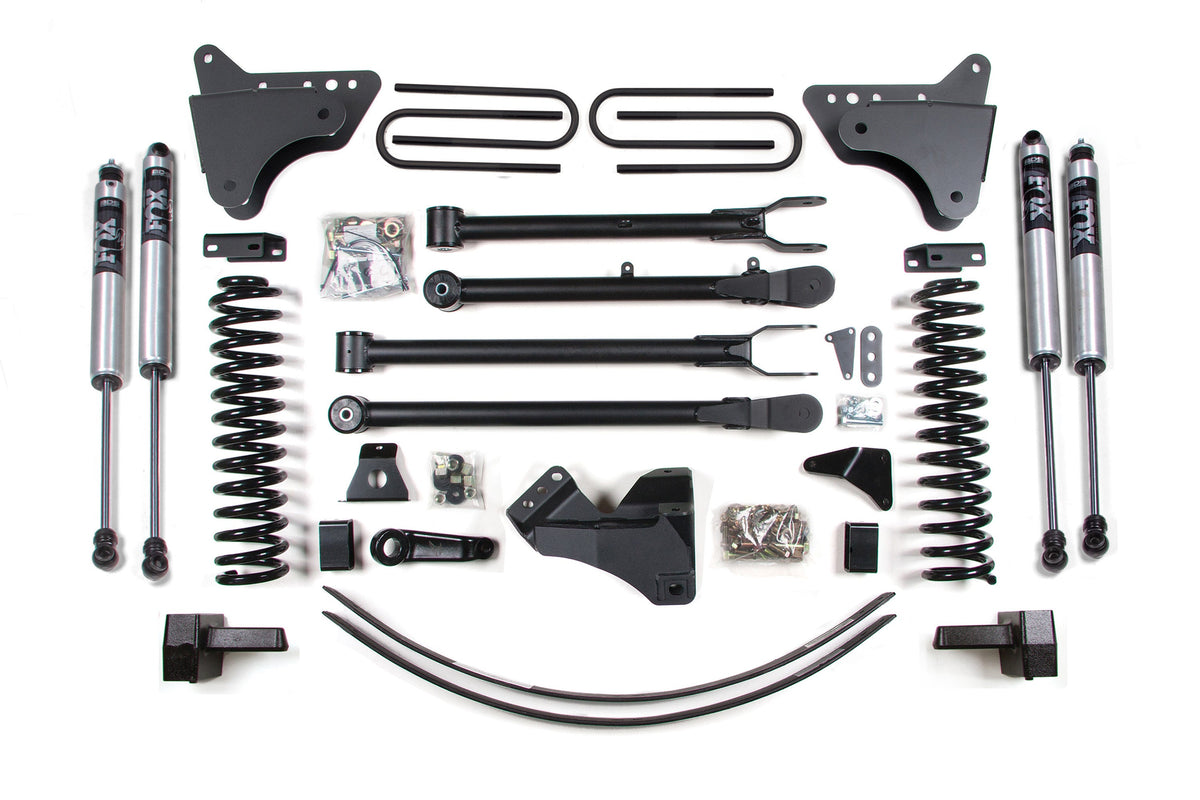 BDS Suspension 6 Inch Lift Kit w/ 4-Link Ford F250/F350 Super Duty 05-07 4WD Diesel 3 Inch Block Plus Add A Leaf Without Overload FOX 2.0 Performance (BDS355FS)