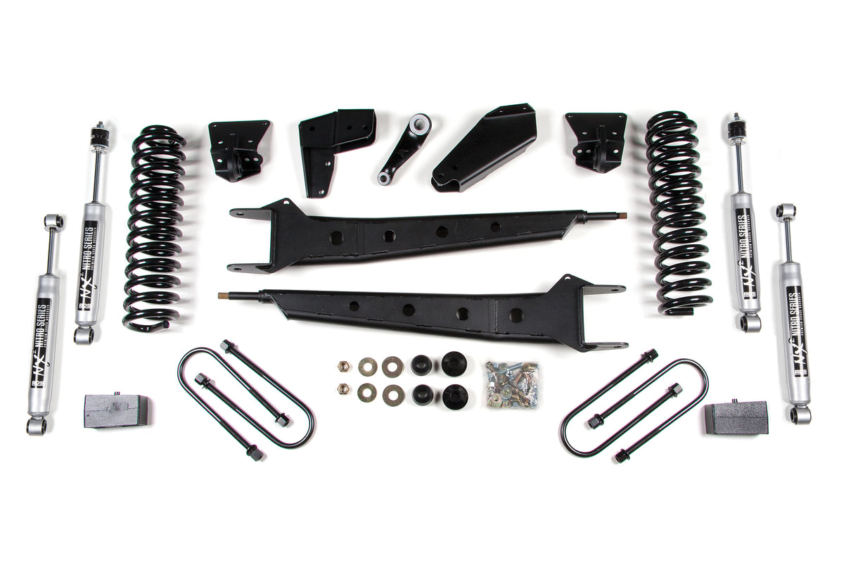 BDS Suspension 4 Inch Lift Kit w/ Radius Arm Ford F150/Bronco 80-96 4WD Block Kit and Add A Leaf NX2 Nitro (BDS363H)