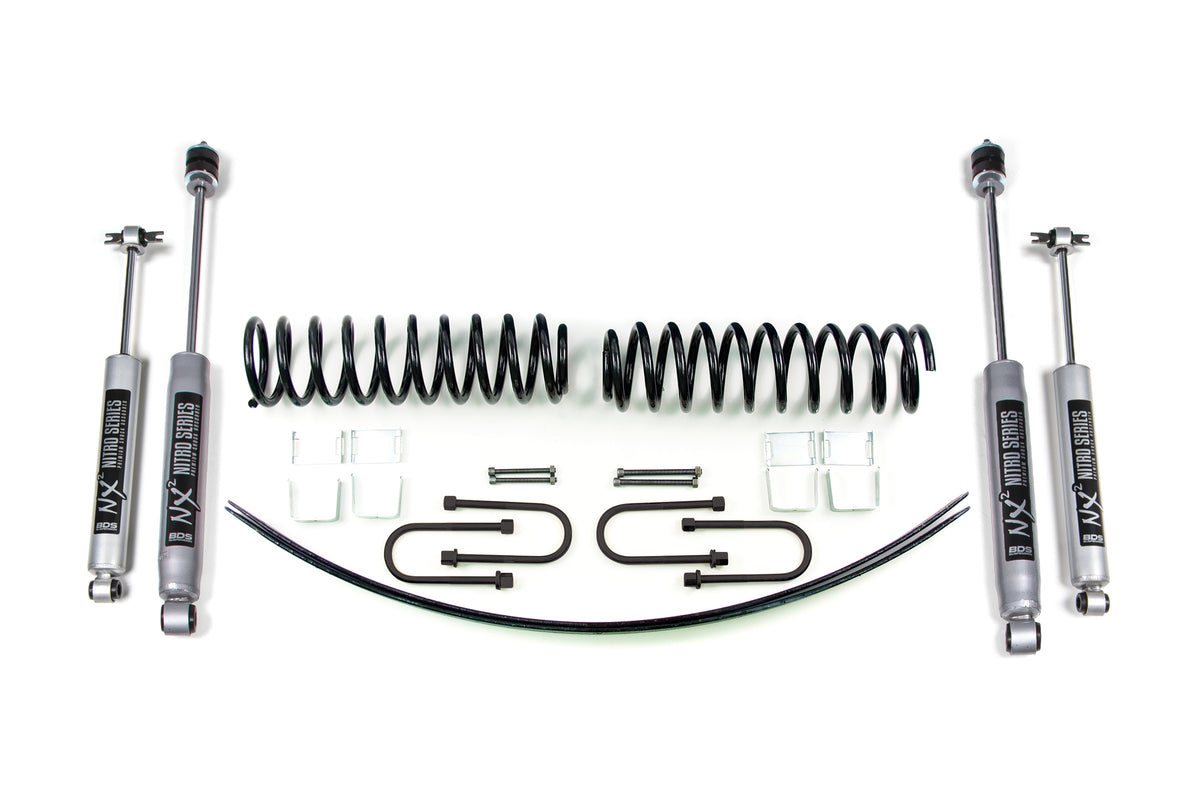 BDS Suspension 2 Inch Lift Kit Jeep Comanche MJ 86-91 Chrysler 8.25 NX2 Nitro Shocks (BDS438H)