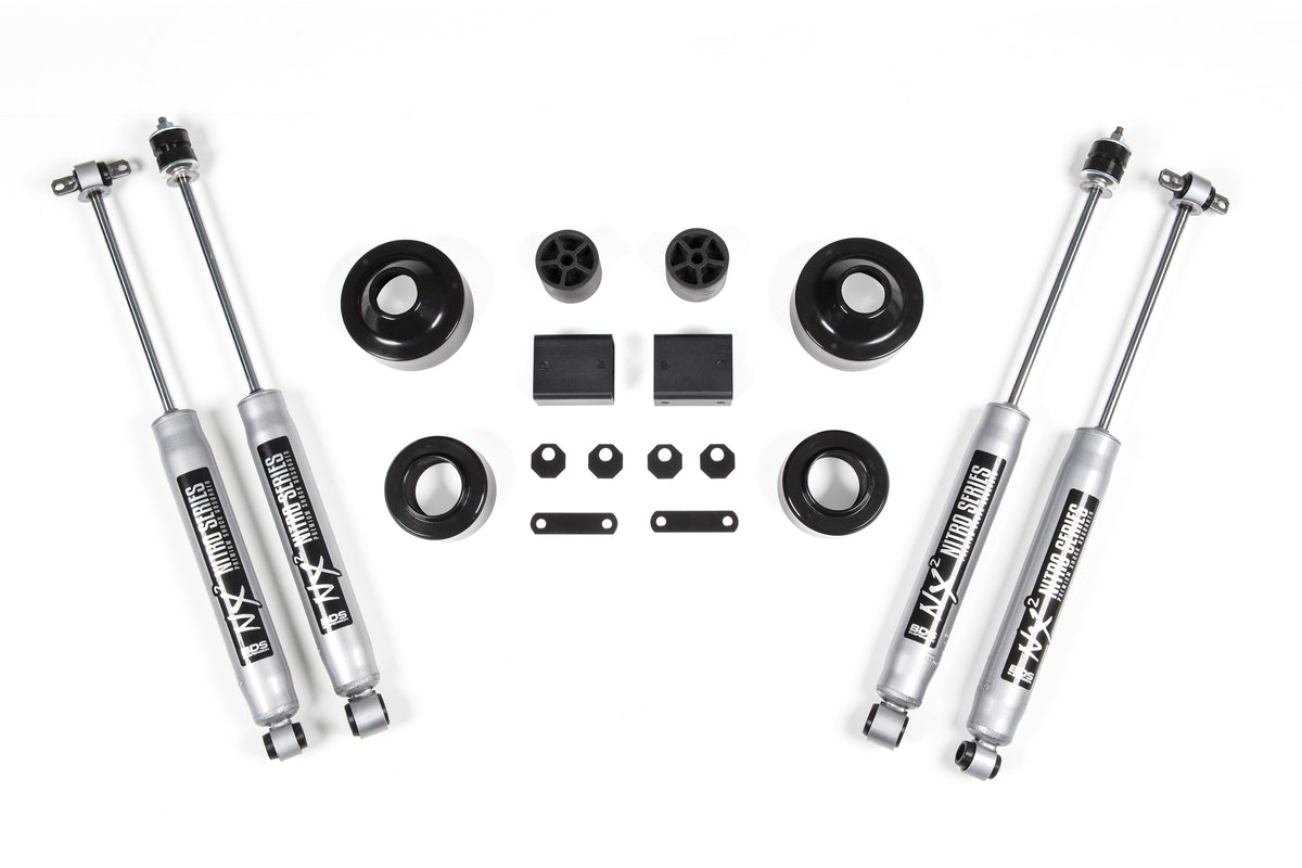 BDS Suspension 2 Inch Lift Kit Coil Spacer Jeep Wrangler JK 07-18 2/4-Door NX2 Nitro Shocks (BDS463H)