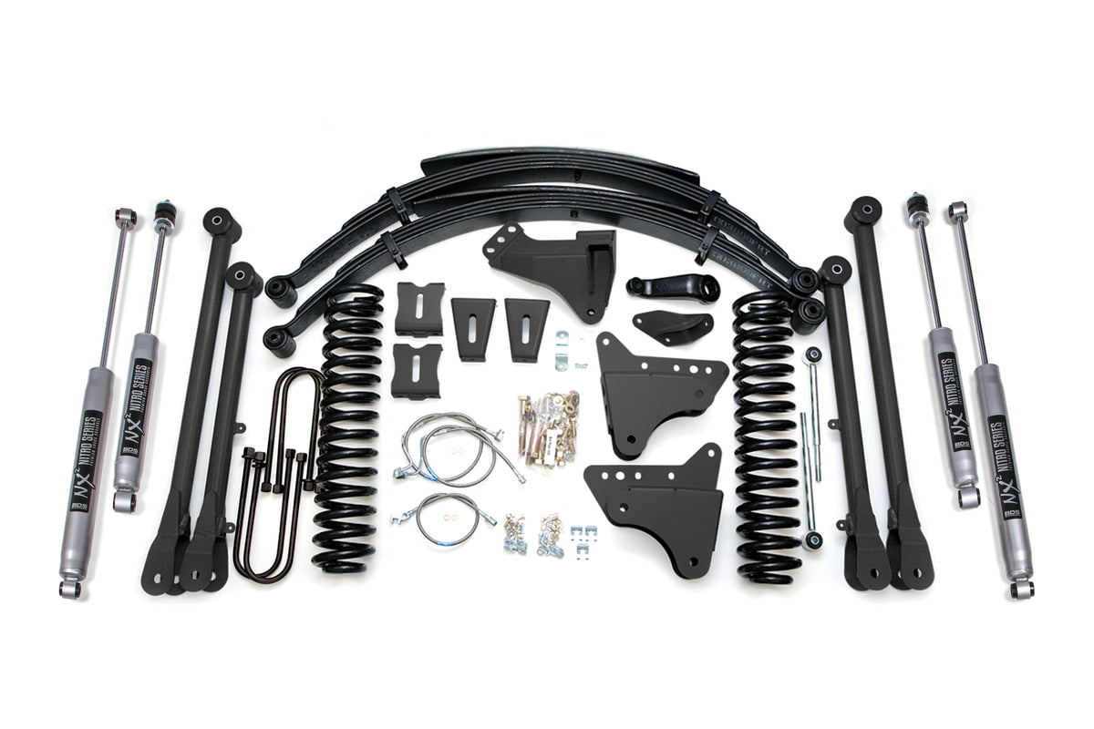 BDS Suspension 8 Inch Lift Kit w/ 4-Link Ford F250/F350 Super Duty 05-07 4WD Diesel NX2 Nitro (BDS530H)