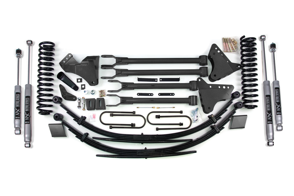 BDS Suspension 6 Inch Lift Kit w/ 4-Link Ford F250/F350 Super Duty 08-10 4WD Diesel Leaf Springs NX2 Nitro (BDS553H)