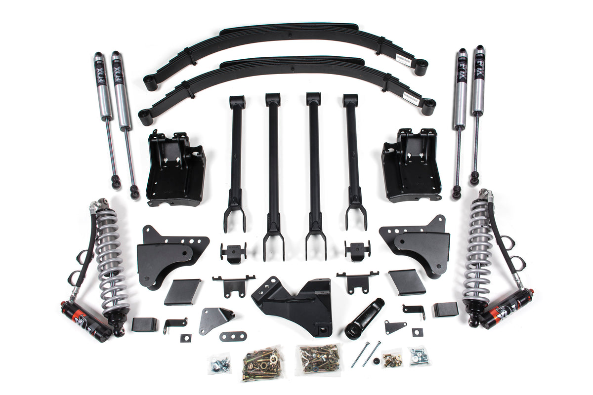 BDS Suspension 6 Inch Lift Kit w/ 4-Link FOX 2.5 Performance Elite Coil-Over Conversion Ford F250/F350 Super Duty 11-16 4WD Diesel Factory 3 Inch Rear Blocks (BDS597FPE)