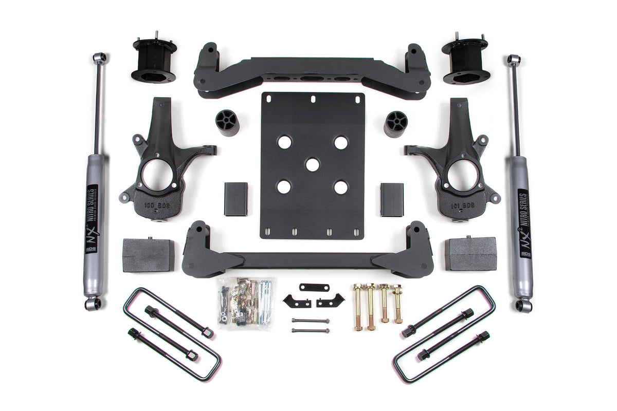 BDS Suspension 07-13 Chevrolet Silverado 1500 - GMC Sierra 1500 2WD 4.5 Inch Suspension Lift Kit, 3 Inch Rear Lift, Block, Fox 2.0 IFP Performance Series Shocks BDS Suspension (BDS704FS)