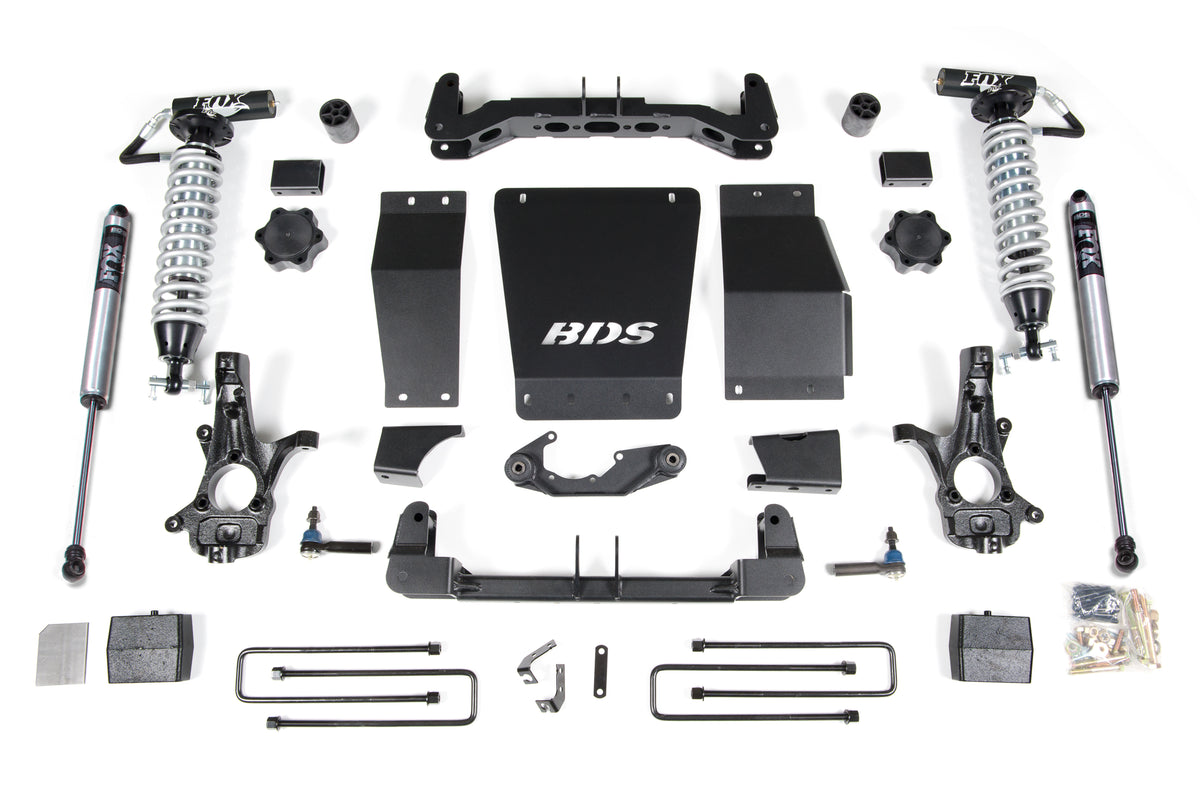 BDS Suspension 6 Inch Lift Kit FOX 2.5 Coil-Over Silverado/Sierra 1500 14-18 4WD Block Kit Aluminum / Stamped Steel Fox 2.5 Performance Shocks (BDS711FDSC)