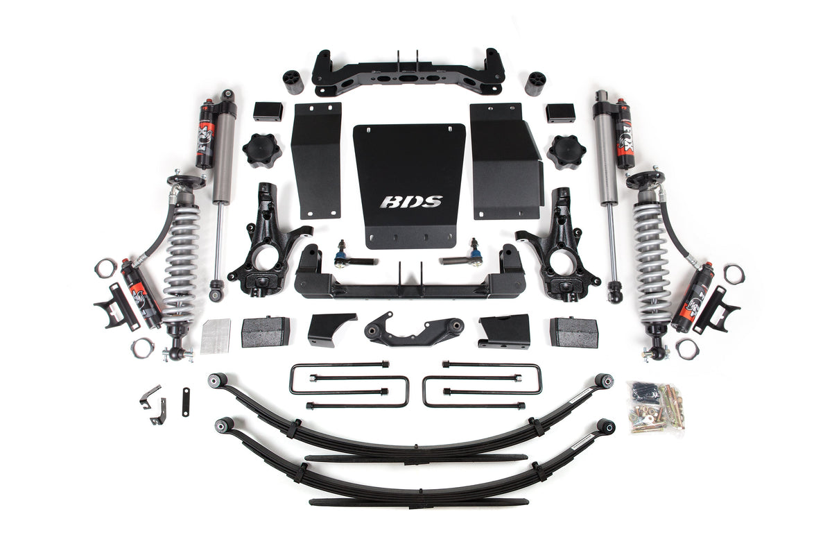 BDS Suspension 4 Inch Lift Kit FOX 2.5 Performance Elite Leaf Springs Aluminum/Stamped Steel Coil-Over 14-18 Silverado/Sierra 1500 4WD (BDS716PES)