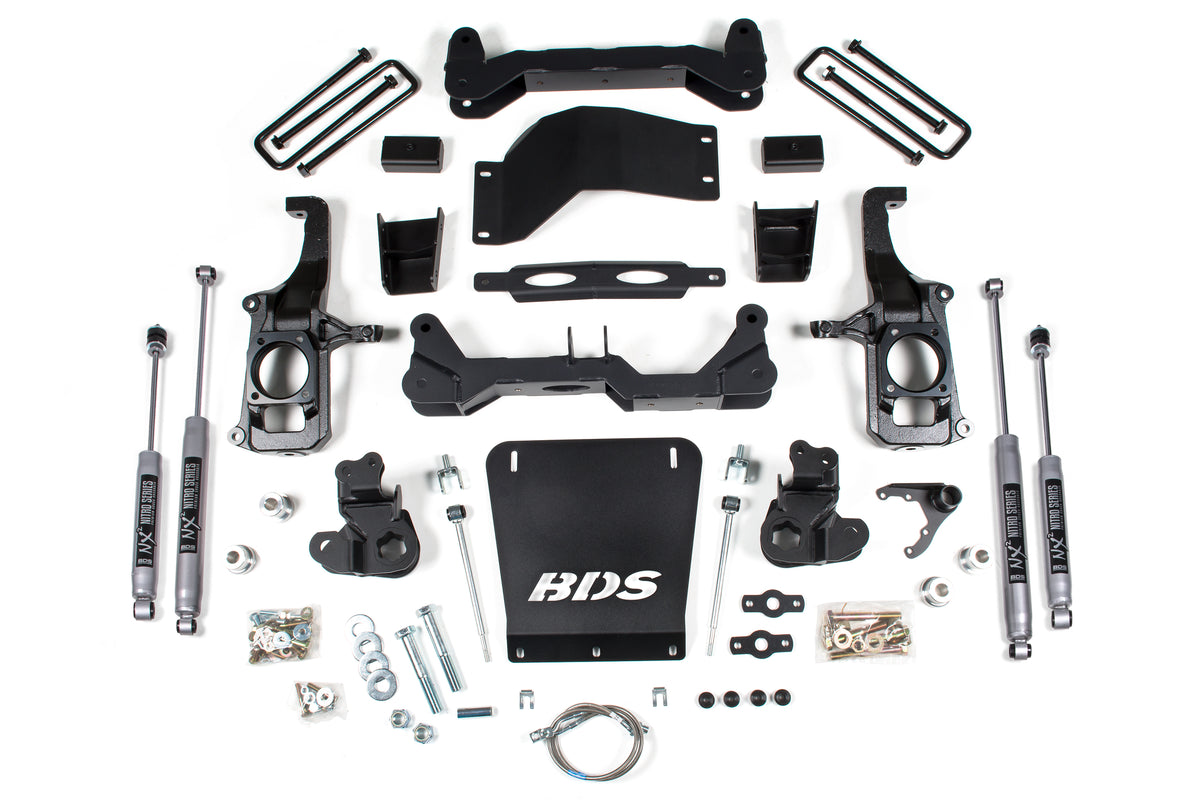 BDS Suspension 4.5 Inch Lift Kit Silverado/Sierra 2500HD/3500HD 11-19 2 Inch Block Without Overload FOX 2.0 Performance (BDS719FS)