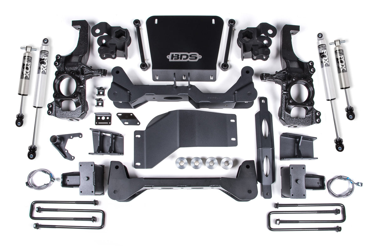 BDS Suspension 20-24 GM 2500HD/3500HD 4wd 6.5 Inch Suspension Lift System, 6 Inch Rear Lift, Block, w/o overload Fox 2.5 HTO BDS Suspension (BDS753FPP)