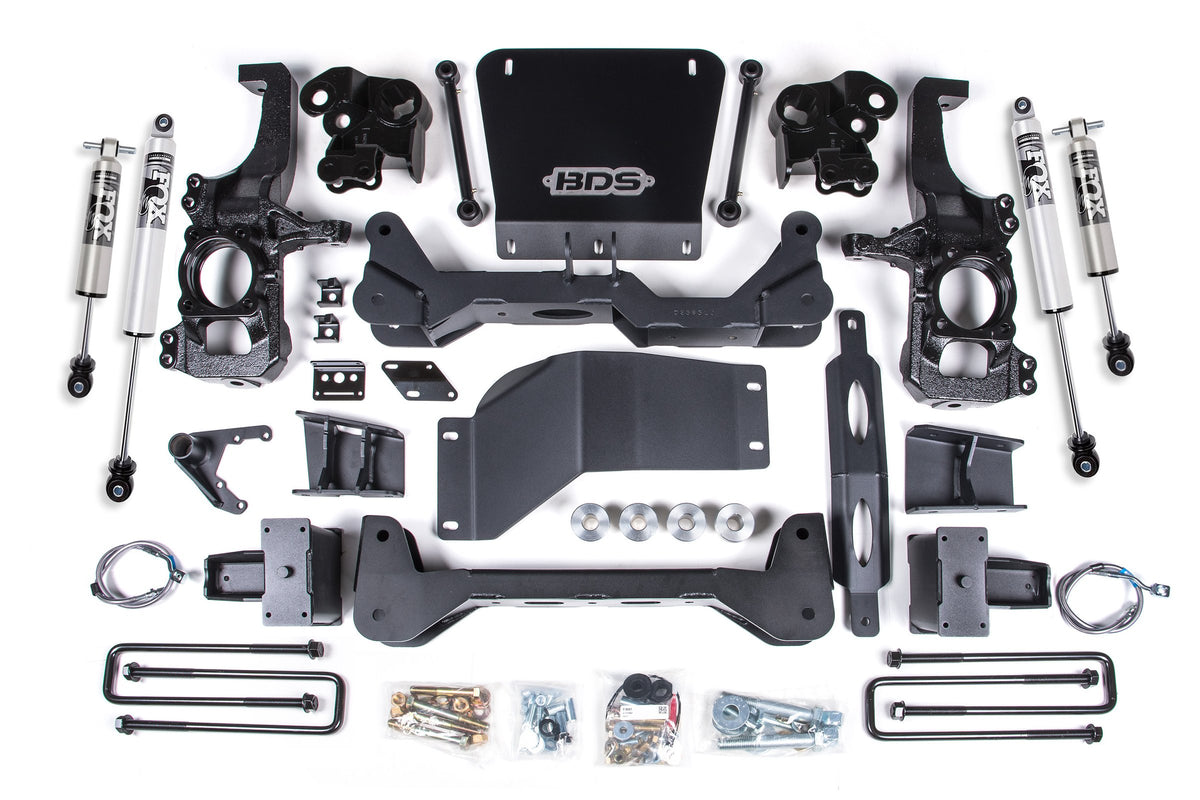BDS Suspension 20-24 GM 2500HD/3500HD 4wd 5 Inch Suspension Lift System, 4.5 Inch Rear Lift, Block, w/ overload Fox 2.5 HTO BDS Suspension (BDS767FPP)