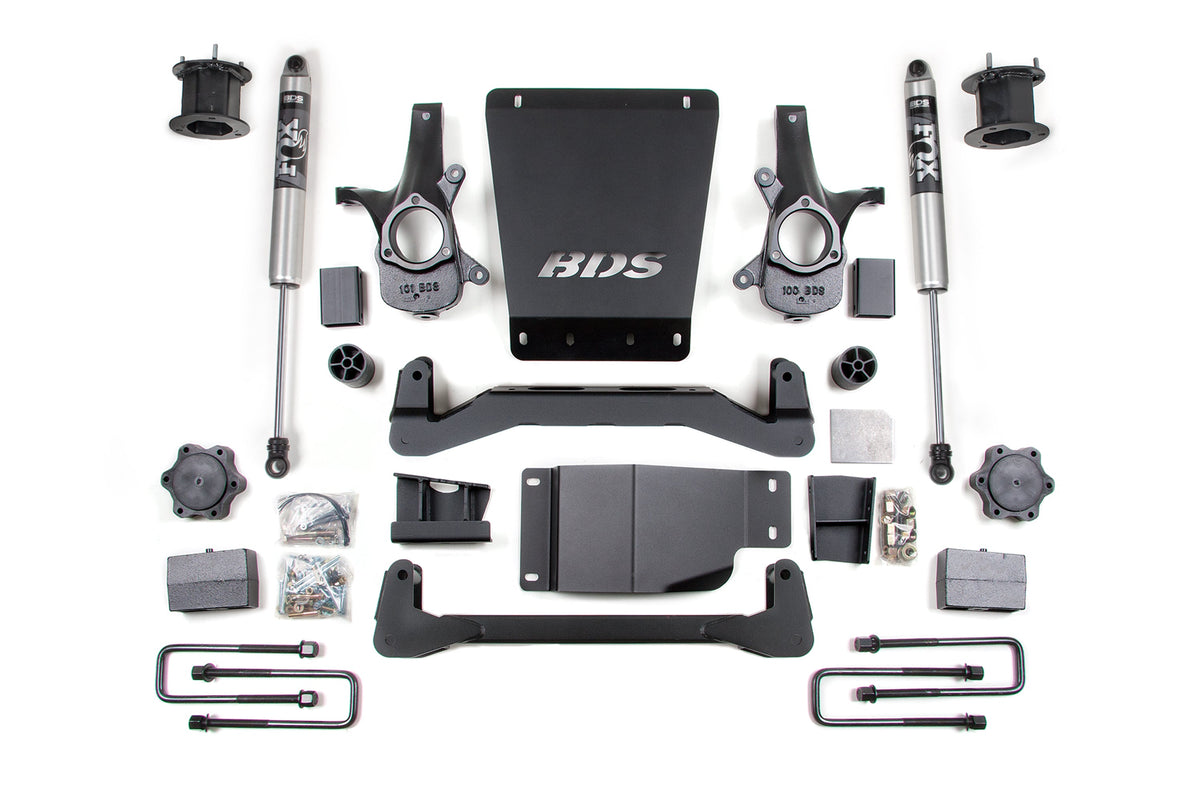 BDS Suspension 07-13 Chevrolet Silverado 1500 - GMC Sierra 1500 4WD 4.5 Inch Suspension Lift Kit, 4 Inch Rear Lift, Block, NX2 Nitro Series Shocks BDS Suspension (BDS799H)