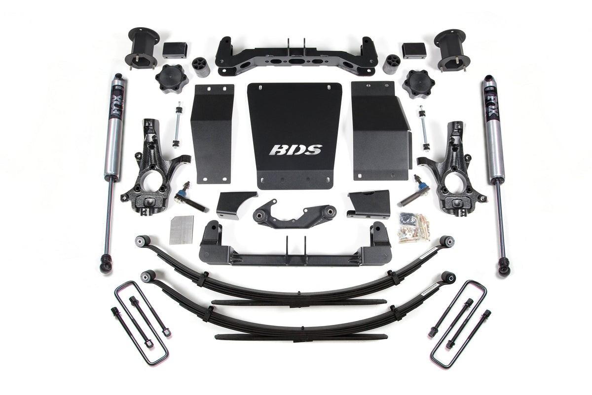 BDS Suspension 14-18 Chevrolet Silverado 1500 - GMC Sierra 1500 4WD 4.5 Inch Suspension Lift Kit (Cast Steel), 4 Inch Rear Lift, Leaf Springs, Fox 2.0 IFP Performance Series Shocks BDS Suspension (BDS902FS)