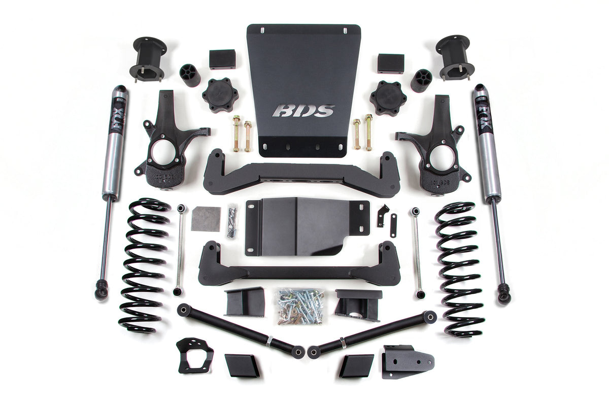 BDS Suspension 07-14 Chevrolet SUV - GMC SUV 4WD 6 Inch Suspension Lift Kit, 5 Inch Rear Lift, Coil Spring, Fox 2.0 IFP Performance Series Shocks BDS Suspension (BDS907FS)