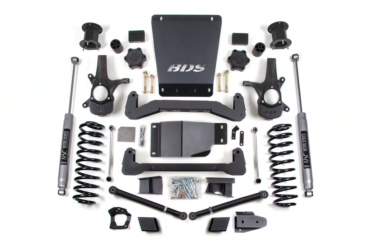 BDS Suspension 07-14 Chevrolet SUV - GMC SUV 4WD 6 Inch Suspension Lift Kit, 5 Inch Rear Lift, Coil Spring, NX2 Nitro Series Shocks BDS Suspension (BDS907H)
