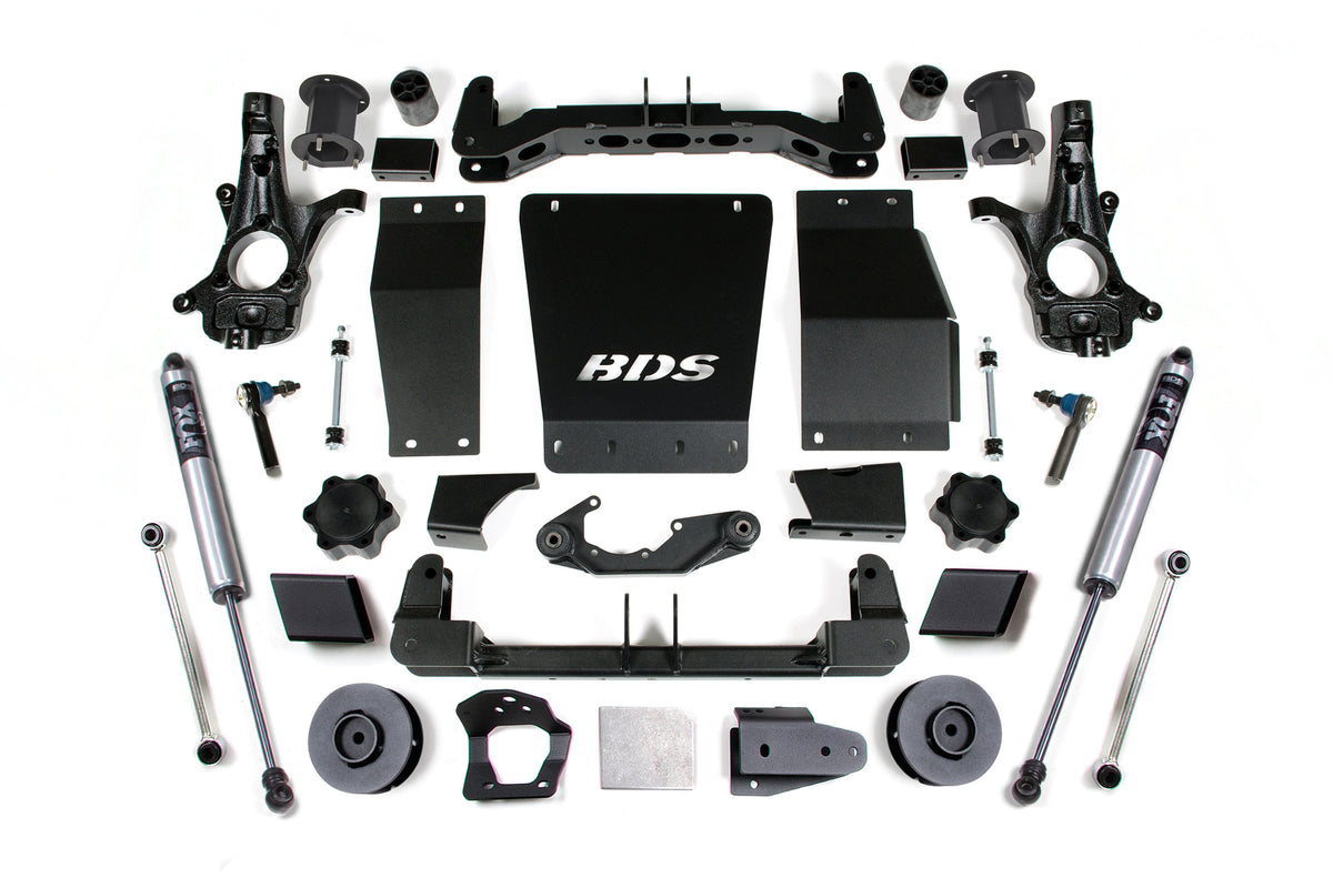 BDS Suspension 15-20 Chevrolet SUV - GMC SUV 4WD 4.5 Inch Suspension Lift Kit (Aluminum / Stamped Steel), 3 Inch Rear Lift, Spacer, Fox 2.0 IFP Performance Series Shocks BDS Suspension (BDS909FS)