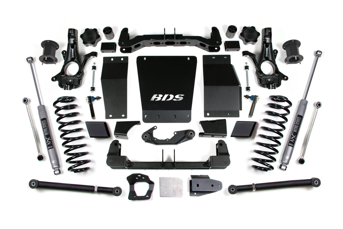 BDS Suspension 15-20 Chevrolet SUV - GMC SUV 4WD 6 Inch Suspension Lift Kit (Cast Steel), 5 Inch Rear Lift, Coil Spring, NX2 Nitro Shocks BDS Suspension (BDS910H)