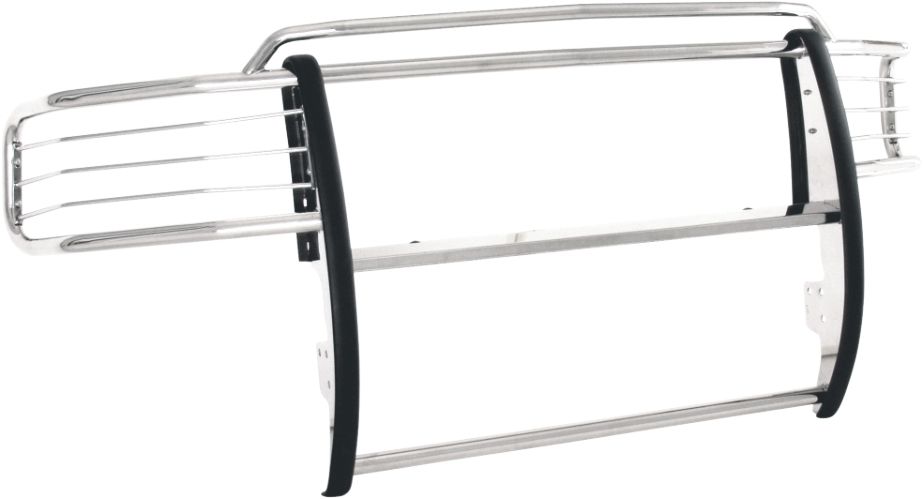 TrailFX Grille Guard For Ford F-150 - Polished Stainless Steel With Brush Guard Without Skid (E0021S)