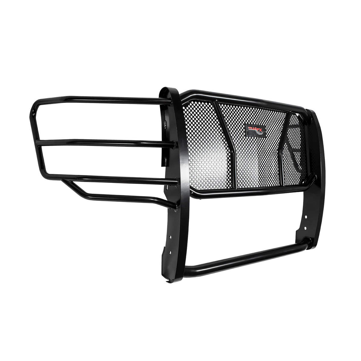 TrailFX Grille Guard For Ford F-150 - Powder Coated Black Steel With Brush Guard Without Skid (E0508B)