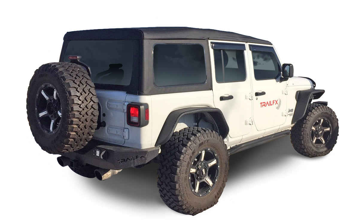 TrailFX Fender Flare For Jeep Wrangler - 5-1/2 Inch Tire Coverage, Textured Powder Coated Black (JL05RF)