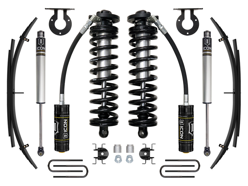 ICON 2017-2023 Ford F-250/F-350 Super Duty 4WD 2.5-3in Lift Stage 1 Coilover System w/Expansion Packs