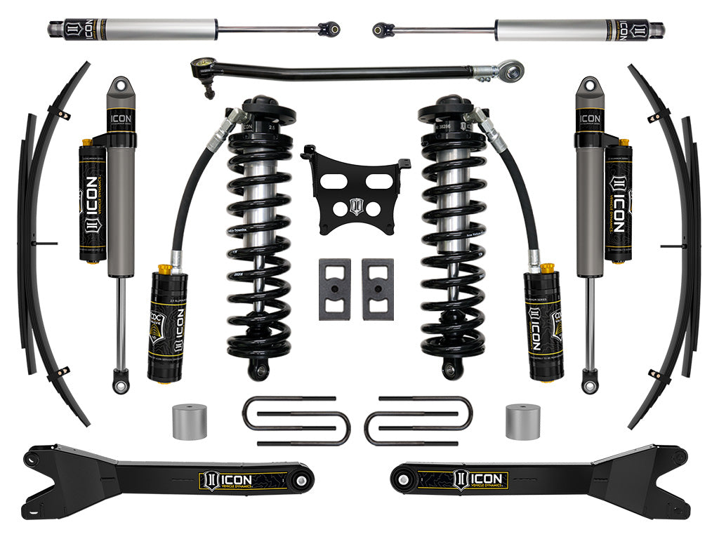 ICON 2023-2025 Ford F-250/F-350 Super Duty 4WD 2.5-3in Lift Stage 4 Coilover Conversion System With Radius Arms And Expansion Packs