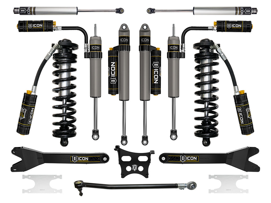 ICON 2023-2025 Ford F-250/F-350 Super Duty 4WD 2.5-3in Lift Stage 5 Coilover Conversion System With Radius Arms