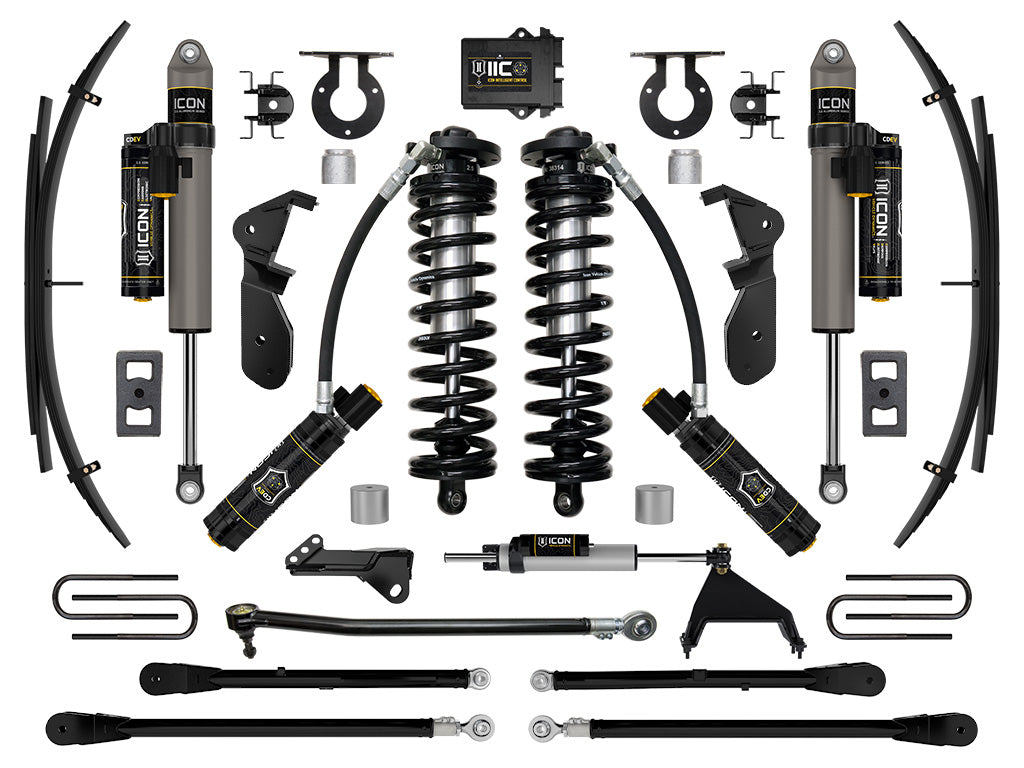 ICON 2023-2025 Ford F-250/F-350 Super Duty 4WD 2.5-3in Lift Stage 6 Coilover Conversion System With 4-Link And Expansion Packs