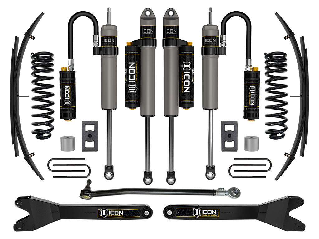 ICON 2023-2025 Ford F-250/F-350 Super Duty 4WD Diesel 2.5in Lift Stage 4 Suspension System w/Radius Arms And Expansion Packs