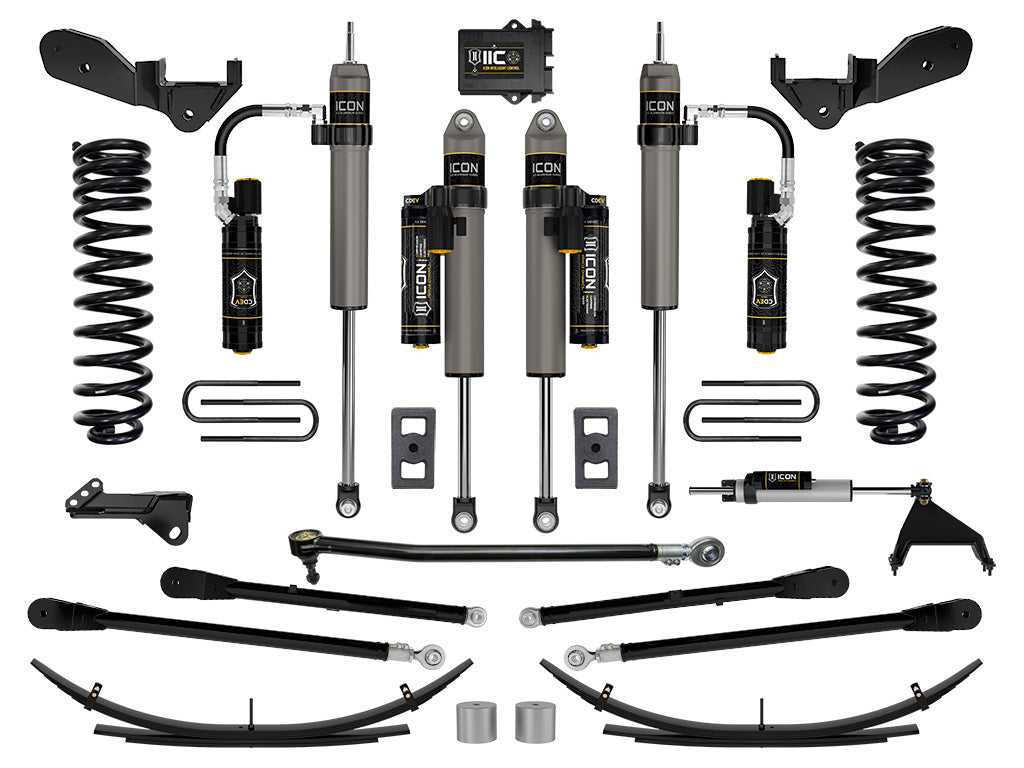 ICON 2023-2025 Ford F-250/F-350 Super Duty 4WD Diesel 2.5in Lift Stage 6 Suspension System w/4-Link And Expansion Packs