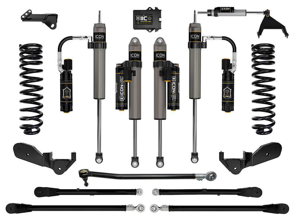 ICON 2023-2025 Ford F-250/F-350 Super Duty 4WD Diesel 2.5in Lift Stage 6 Suspension System w/4-Link