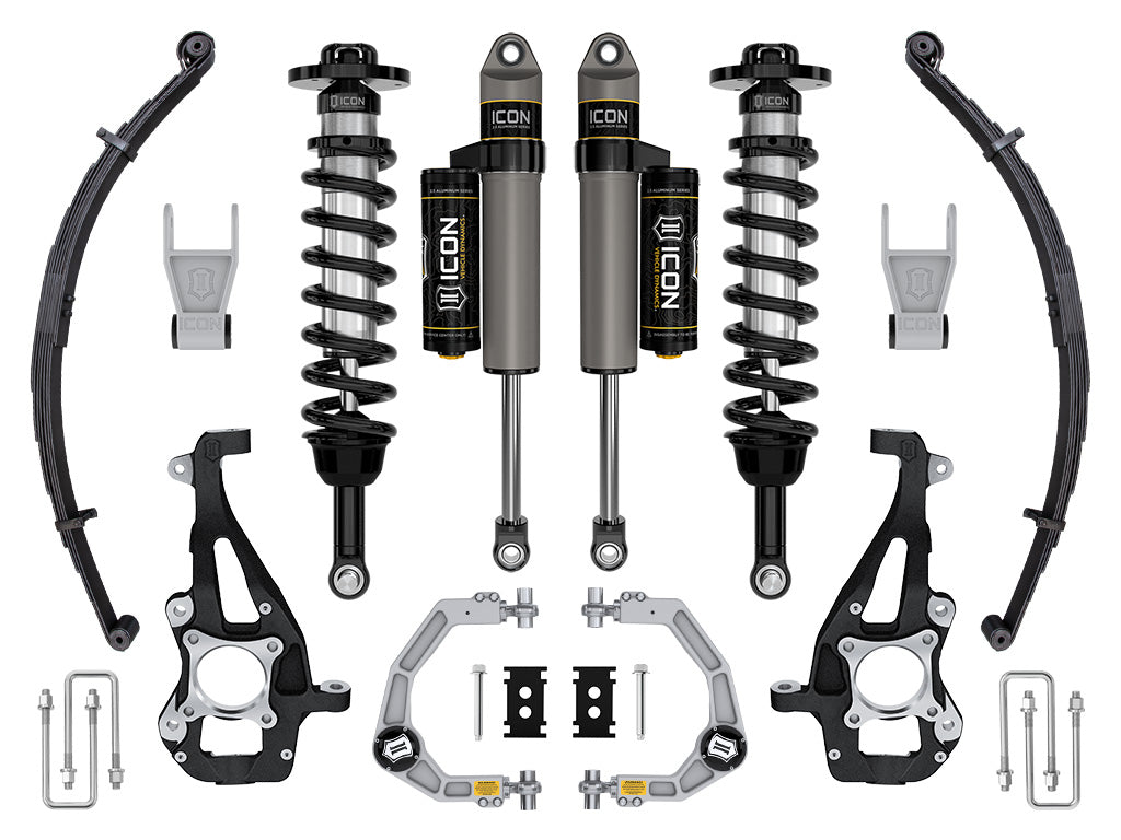 ICON 2021-2024 Ford F-150 4WD 3.5-4.5in Lift Stage 2 Suspension System Billet w/Leaf Packs