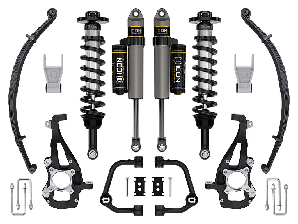 ICON 2021-2024 Ford F-150 4WD 3.5-4.5in Lift Stage 2 Suspension System Tubular w/Leaf Packs