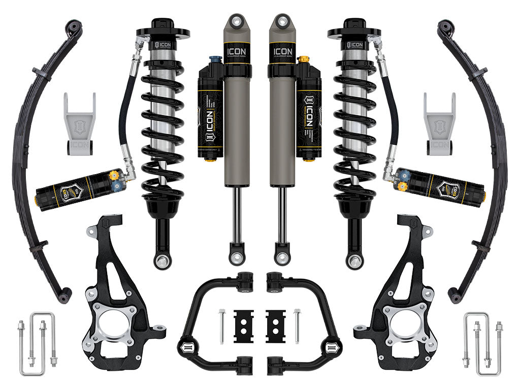ICON 2021-2024 Ford F-150 4WD 3.5-4.5in Lift Stage 4 Suspension System Tubular CDXS w/Leaf Packs