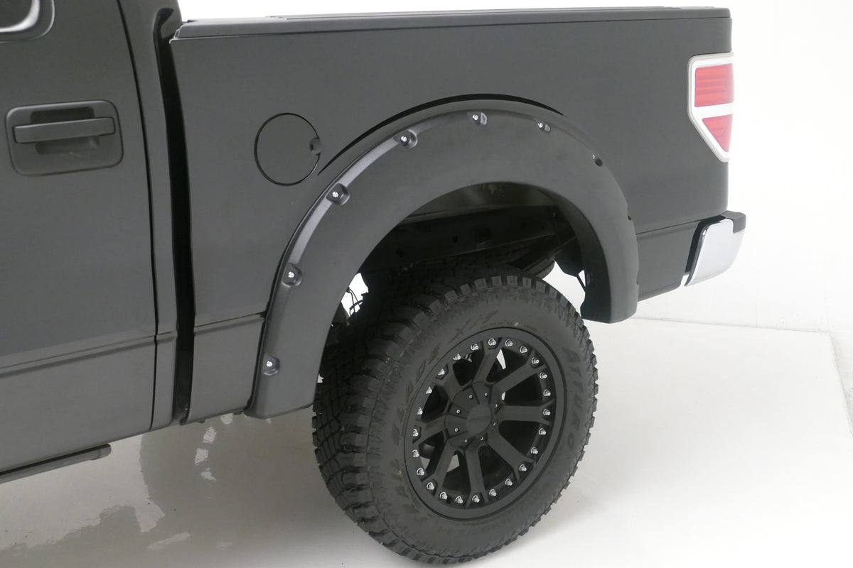 TrailFX Fender Flare For Ford F-150 - 2 Inch Tire Coverage Smooth Black ABS Plastic Set of 4 (PFFF3006S)