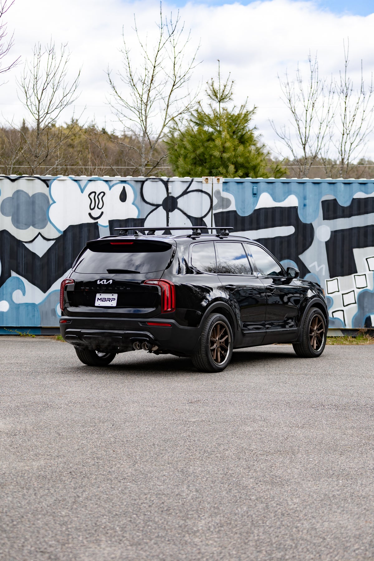 MBRP 20-25 Kia Telluride and Hyundai Palisade Armor Lite Aluminized Steel 2.5 Inch Axle-Back Single Rear Exit Dual Outlet Tip,