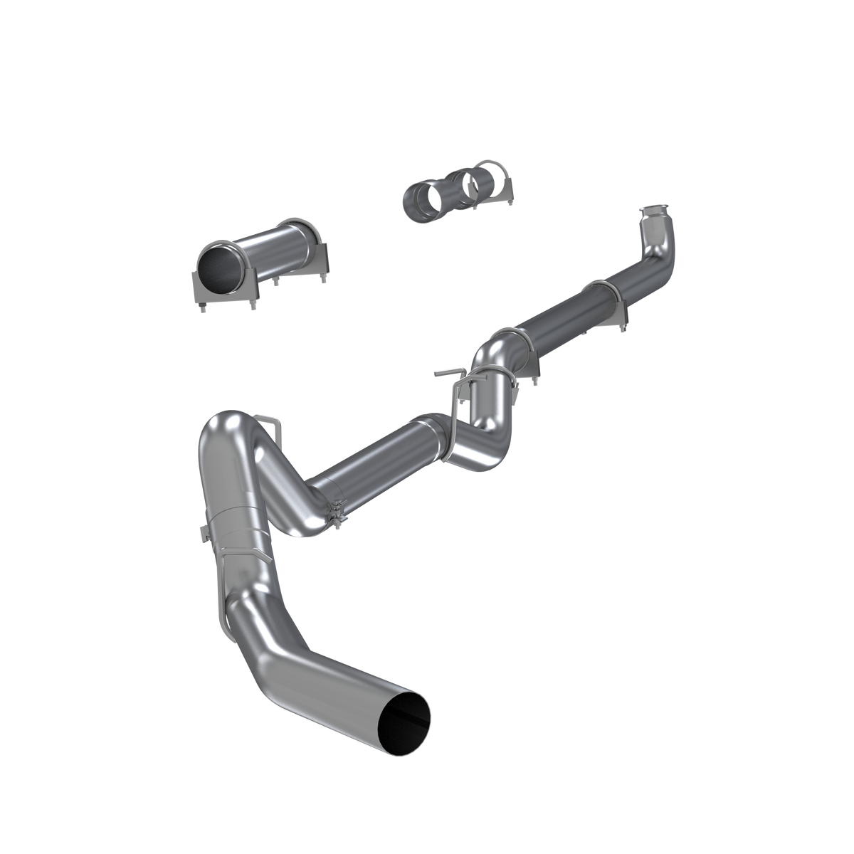 MBRP 4 Inch Single Side Exhaust Pipe No Muffler T409 Stainless Steel For 01-07 Silverado/Sierra 2500/3500 Duramax Classic Extended/Crew Cab