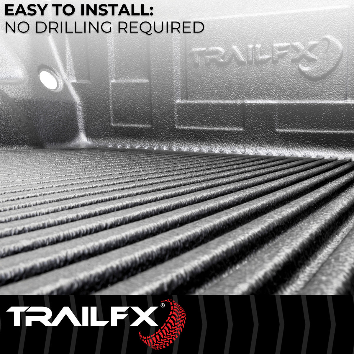 TrailFX Truck Bed Liner For Toyota Hilux - Under Rail, High-Density Polyethylene, With Tailgate Liner (THR5U16X)
